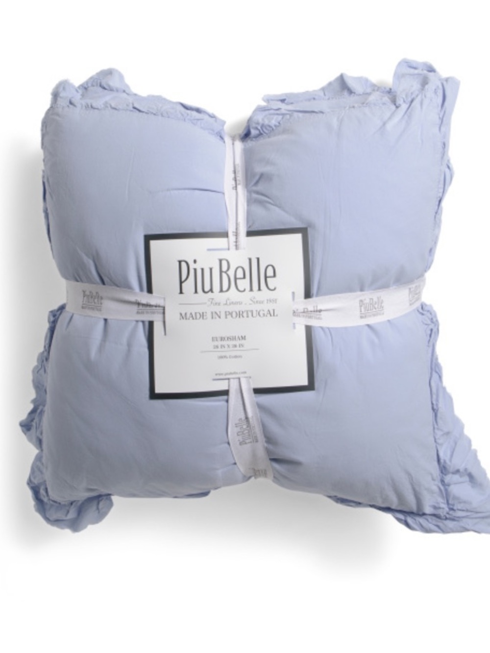 PIUBELLE 2pk Double Ruffle Euro Pillows